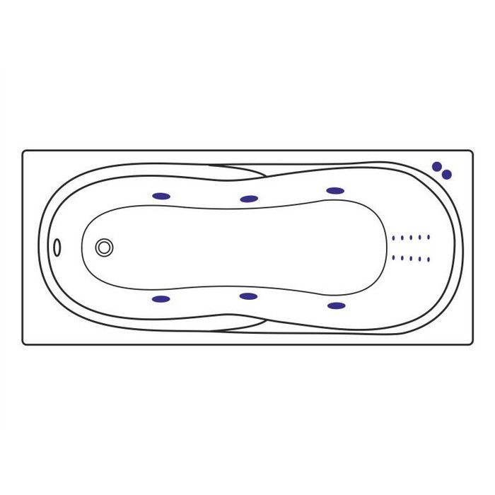 Ванна гидромассажная Excellent Sekwana "LINE NANO" WAEX.SEK17.LINENANO.GL 170x75 (золотой, белый), каркас, слив-перелив